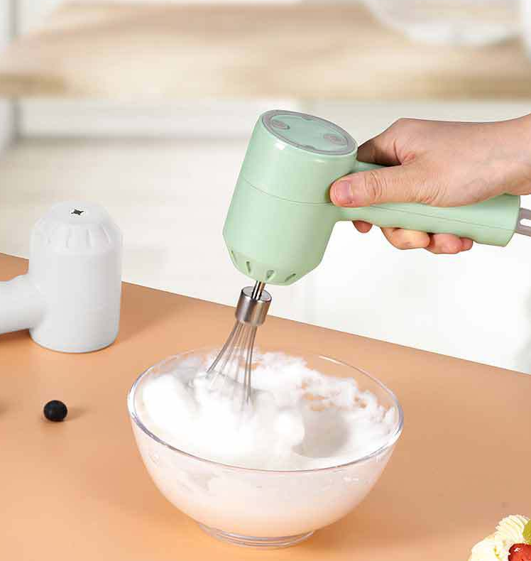 Wireless 3 Speed Mini Mixer Electric Food Blender Handheld Mixer Egg Beater Automatic Cream Food Cake Baking Dough Mixer, Size: 2 Set, Green
